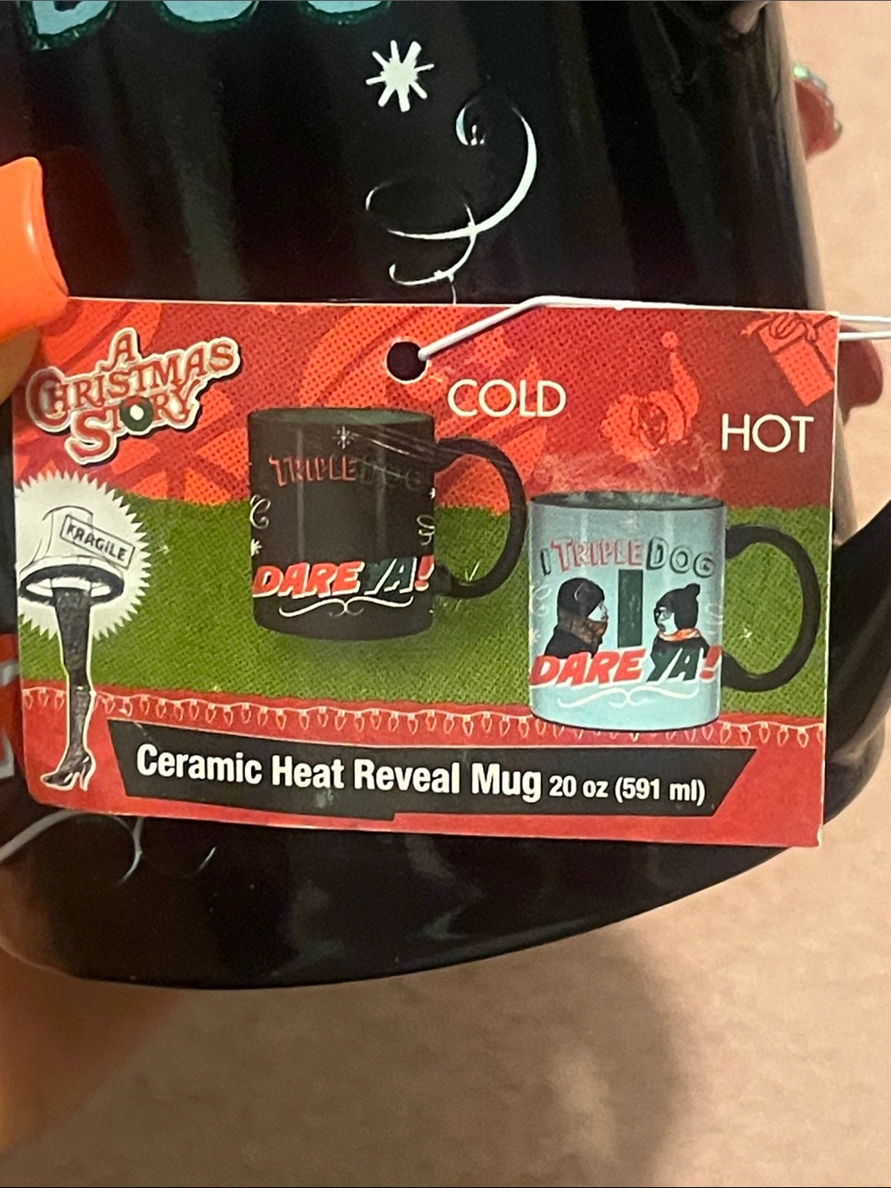 A Christmas Story Dare Ya! Black and Green Ceramic Coffee Mug - Picture 5 of 8